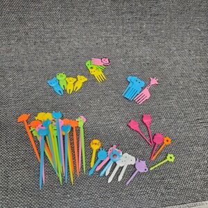 Bento Food Picks Animal Fruit Forks Multi-Color Excellent Kawaii Kids